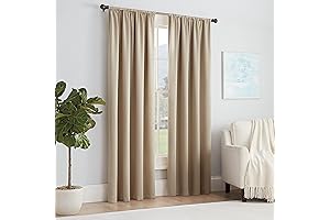 ECLIPSE Solid Thermapanel Room Darkening Curtain, Taupe