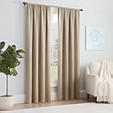 ECLIPSE Solid Thermapanel Modern Room Darkening Rod Pocket Window Curtain for Bedroom (1 Panel), 54