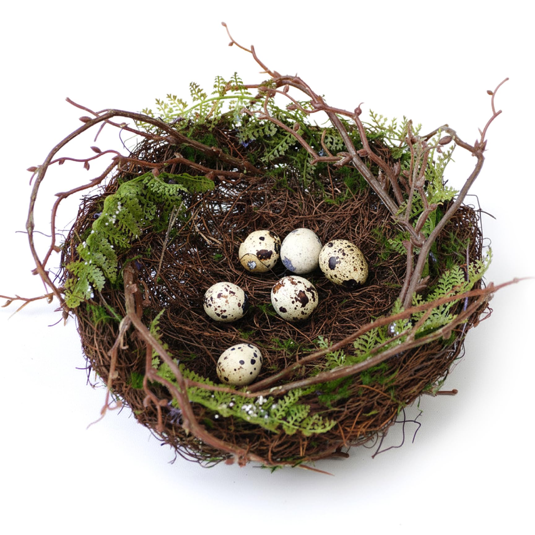 Nid d'oiseau décoratif de 17,8 cm, cadeau idéal pour amateurs d'art floral et Pâques