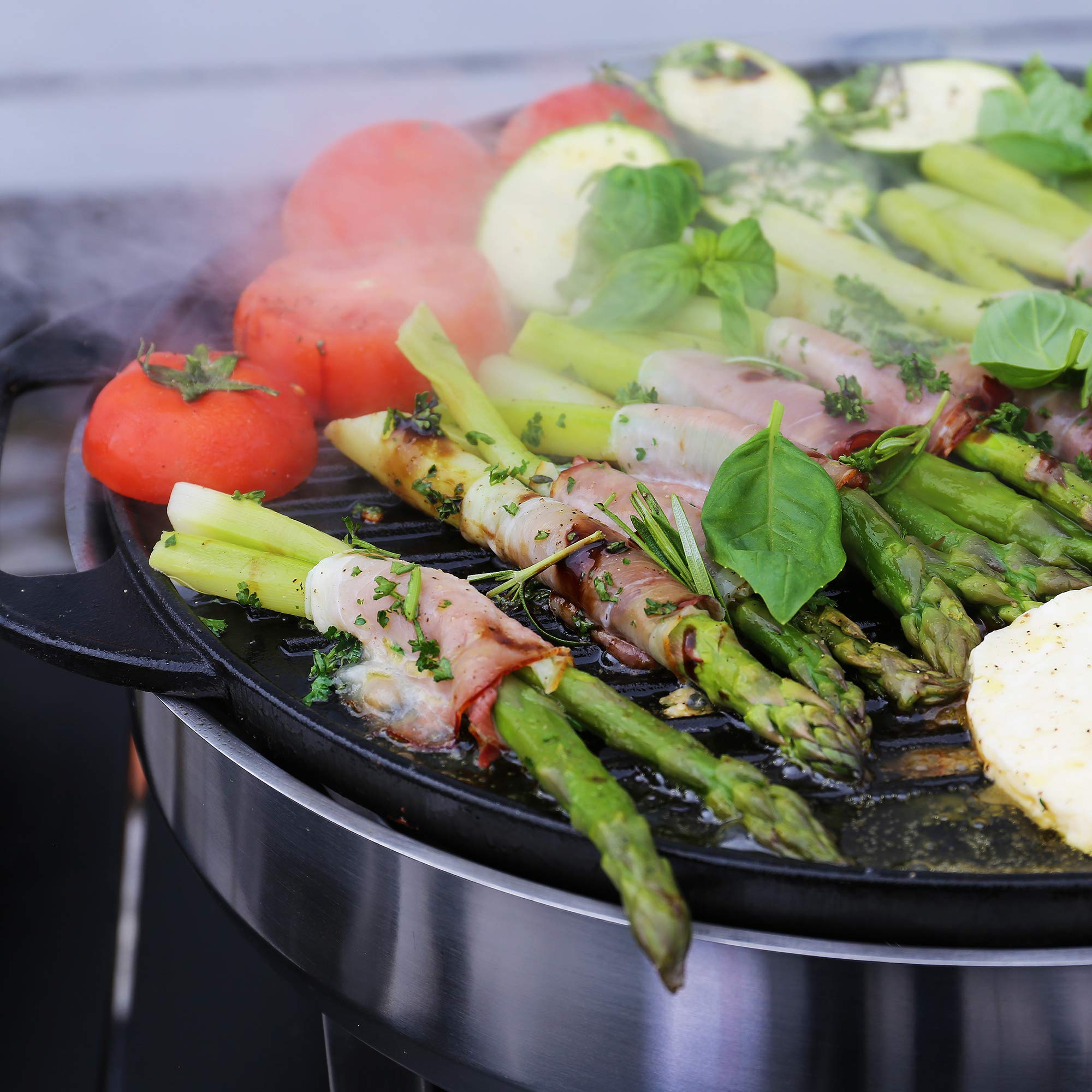 Muurikka Cast Iron Grill Pan 42 cm for Grill, Gas, Open Fire and
