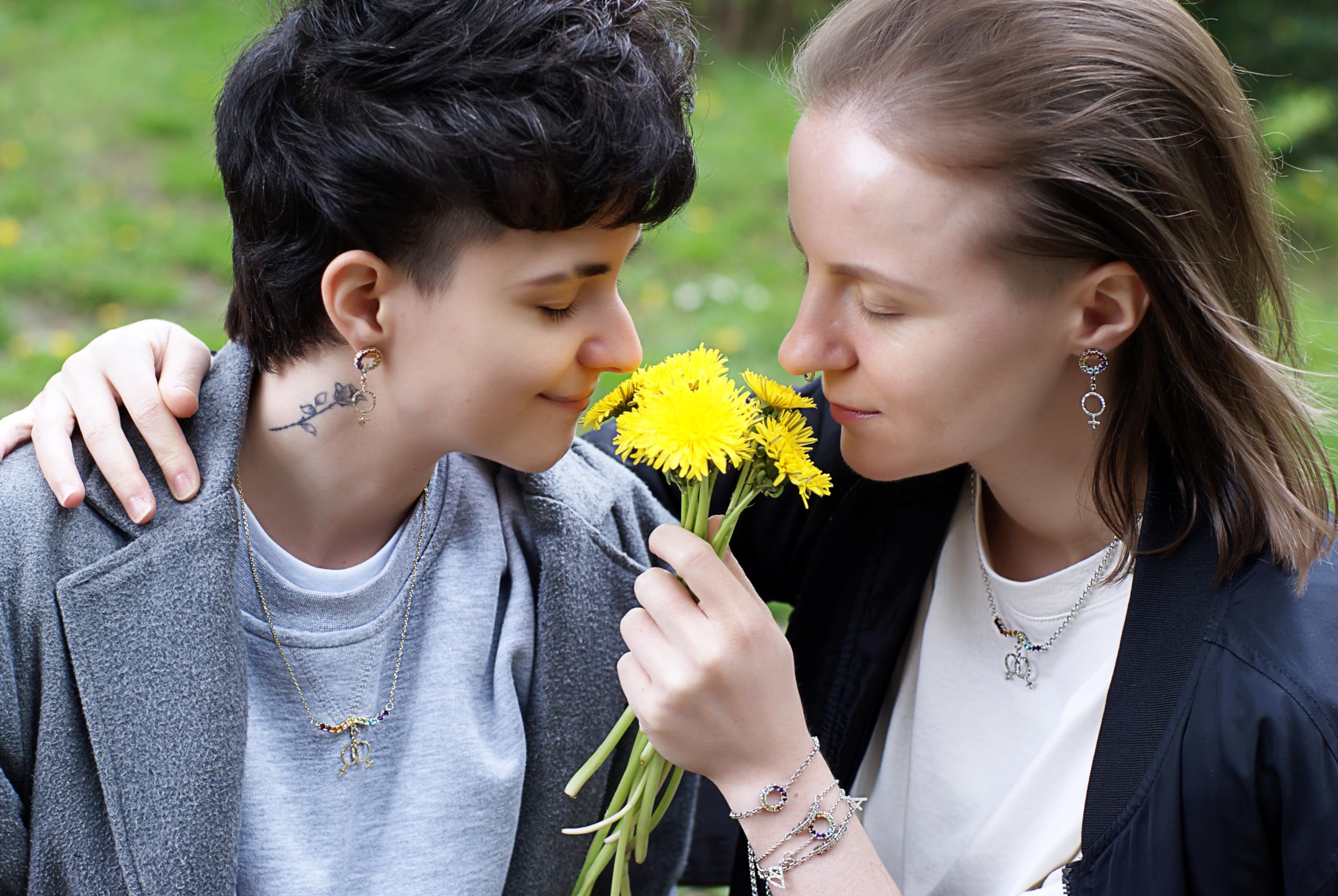 PRIDE Fashion Jewelry - Personalisiertes Regenbogen Armband mit Edelsteinen für LGBTQIA & Gay Schmuck für LGBT, LGBTQ, Asexual, Poly, Pansexuell, Agender, Bigender, Bisexuell, Trans, Transgender