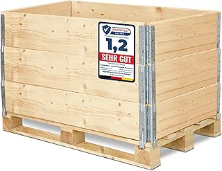 Garronda cadre en bois pour palette boîte de rangement en bois cadre en bois (sans palette) Naturel 3 Pièce 120x80x20 cm GD-0096