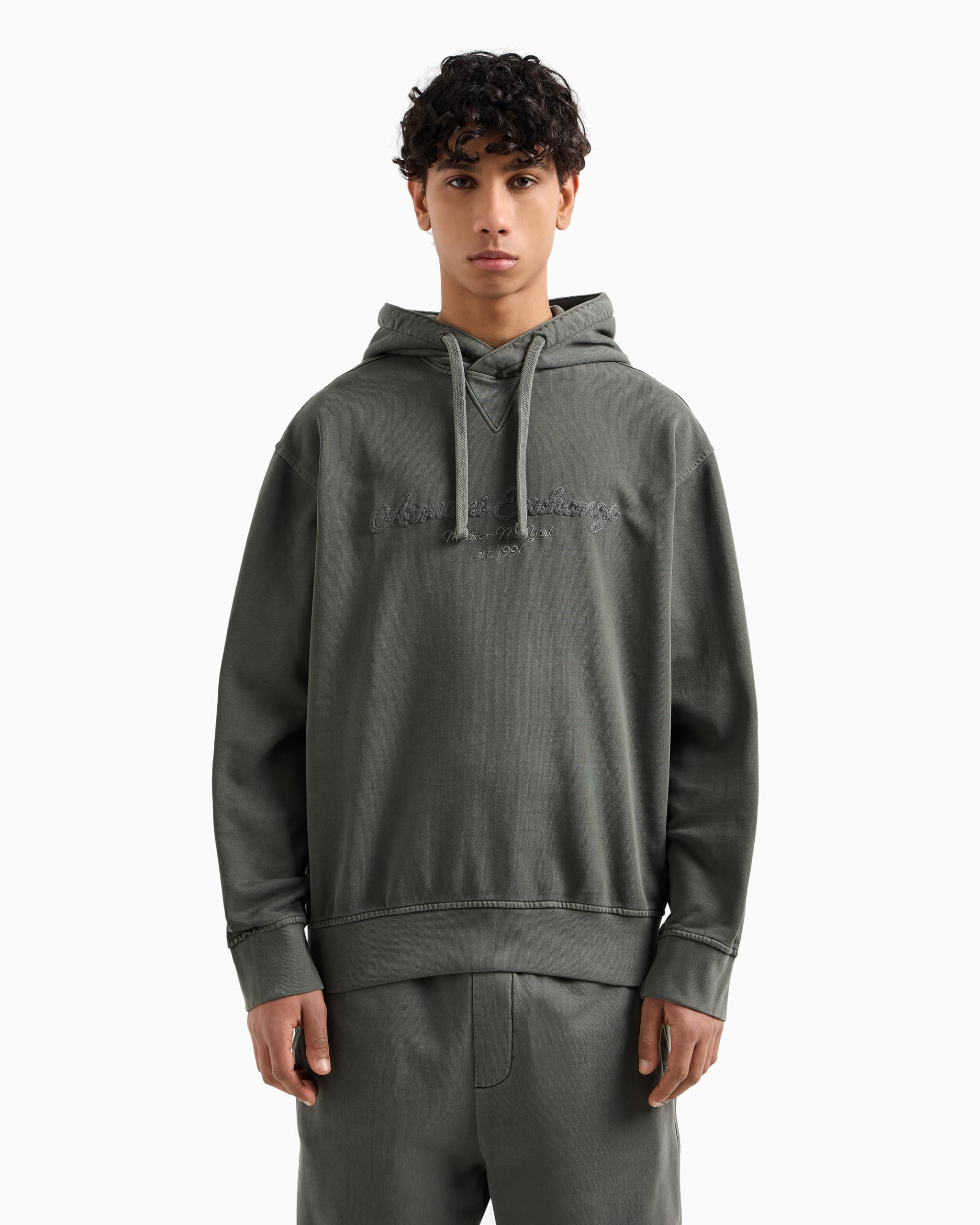 Armani Exchange Urban Heights, Cornely Logo Signature Felpa con Cappuccio Uomo (Pacco da 1)