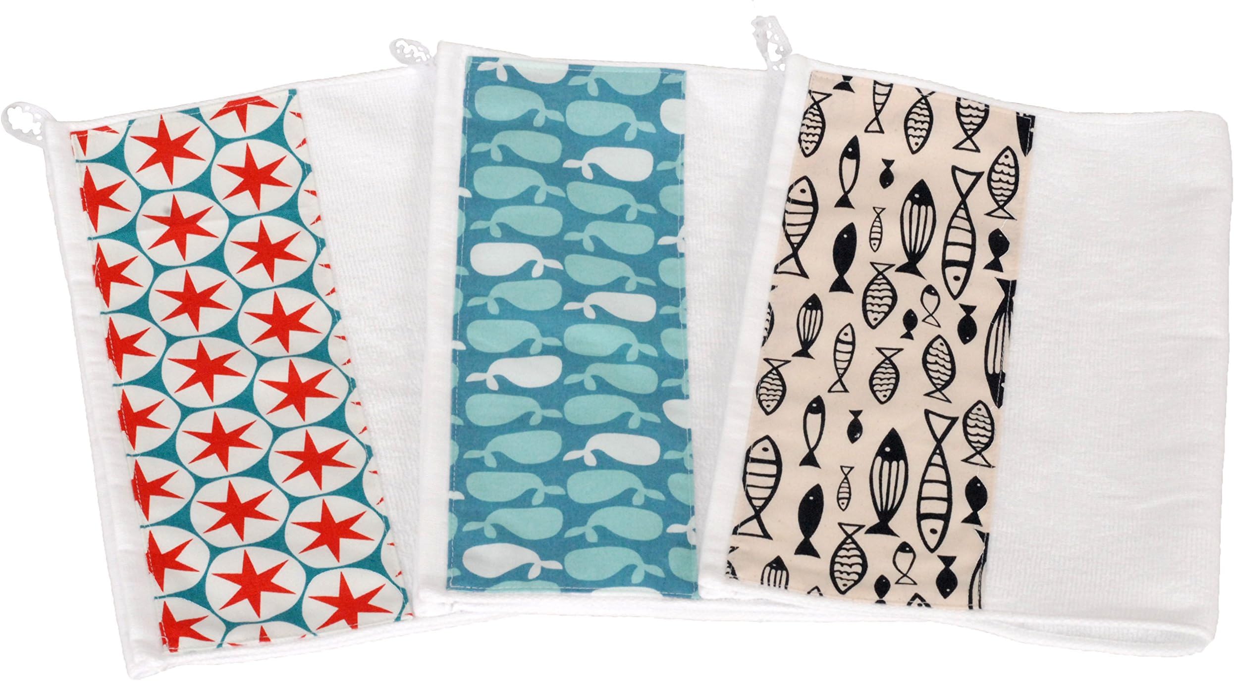 Nature in Hand Kitchen Towel Set with Hanging Loop Scandinavian Design type1(Pack of 3)