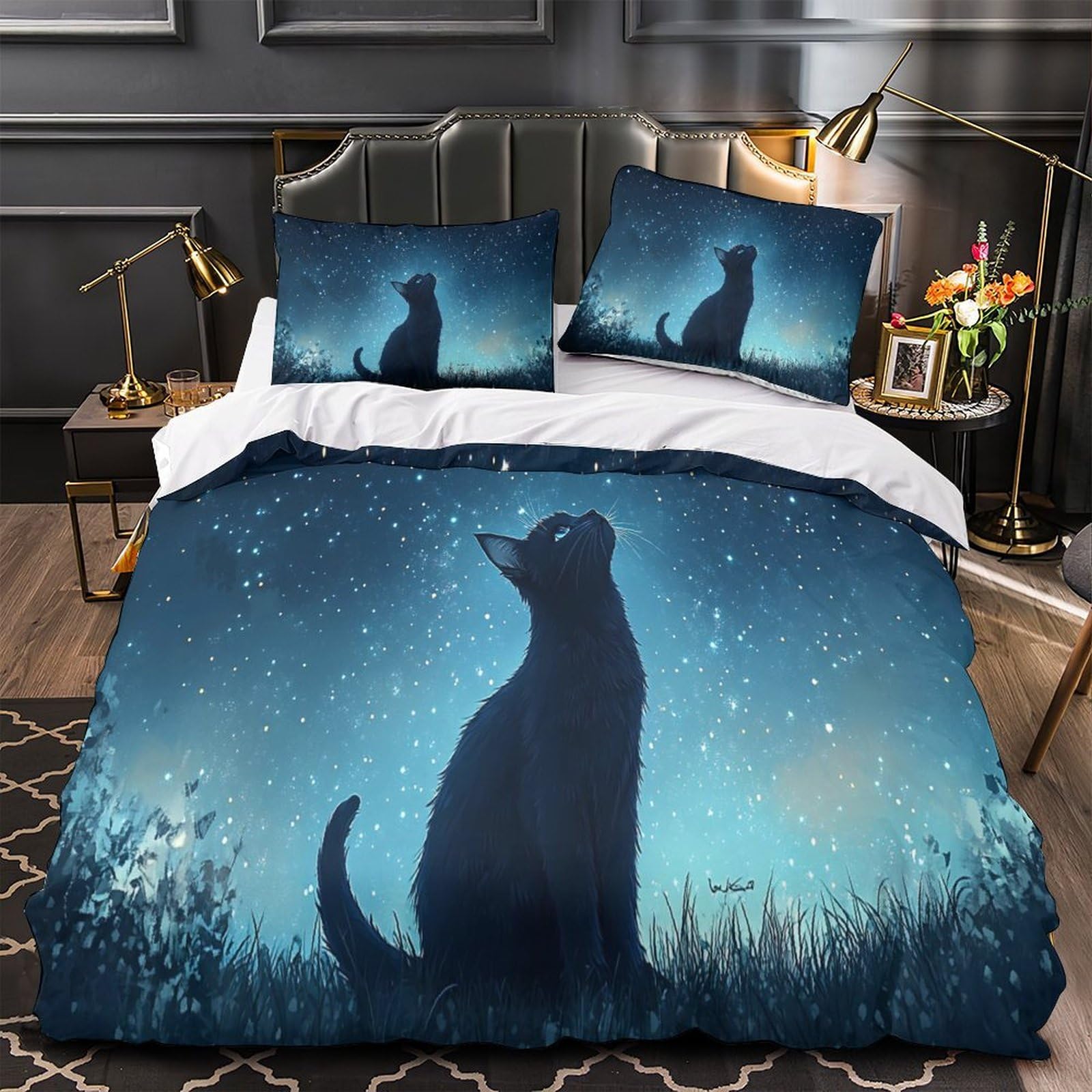 Housse de couette chat hypoallergénique pour stopper les allergies nocturnes lit 260x220