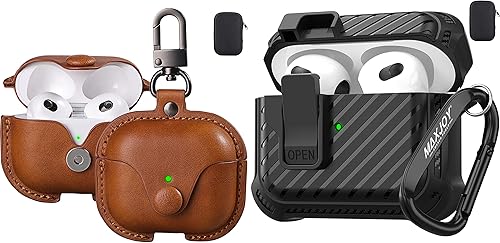 Miniatura 1 de Maxjoy Funda protectora compatible con Apple AirPods 3 2021, paquete de 2