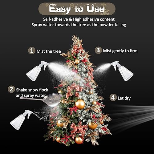 Miniatura 3 de Aufien Polvo de nieve de alta calidad, polvo de nieve instantáneo, rebaño de nieve autoadhesivo original, nieve artificial falsa, copos de nieve