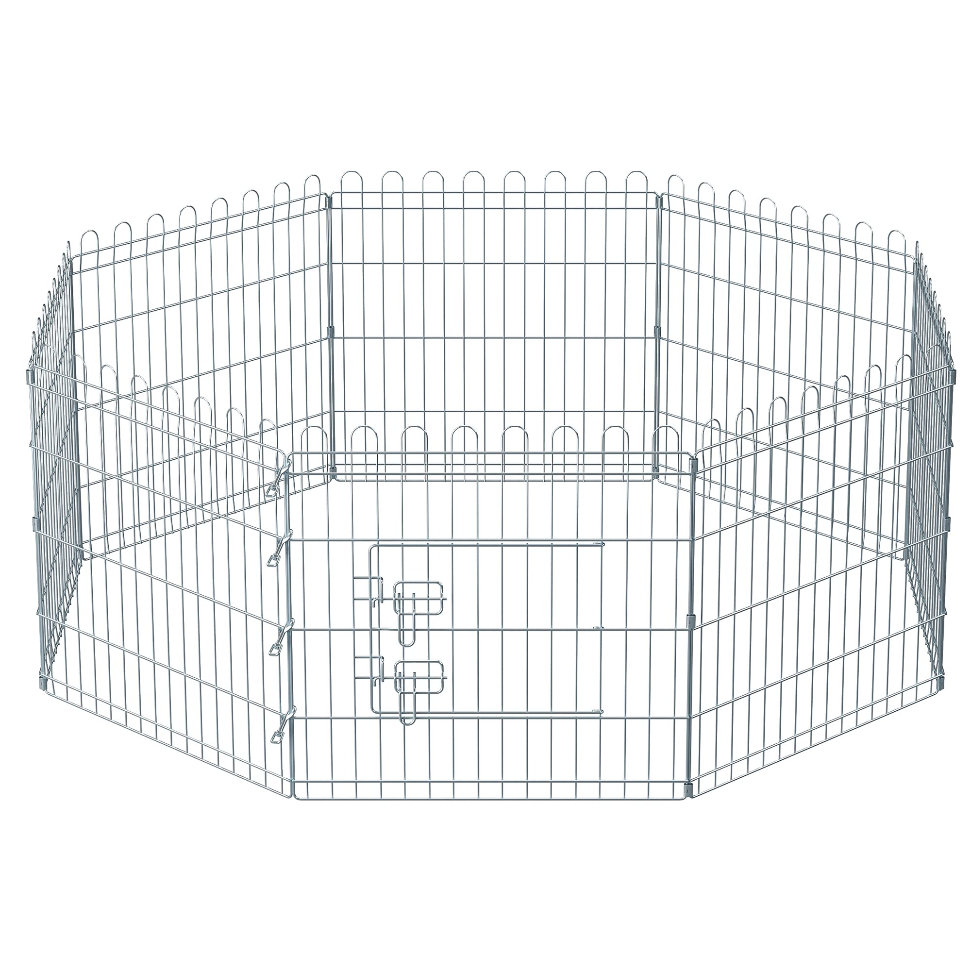 Feandrea Freilaufgehege Kaninchen, faltbar, transportabel, silbern PPK001W01