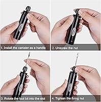 Vista 6 de CXWXC Inflador de CO2 con 4 cartuchos de CO2 de 0.56 oz y kit de reparación de neumáticos sin cámara - Compatible con válvula Presta/Schrader