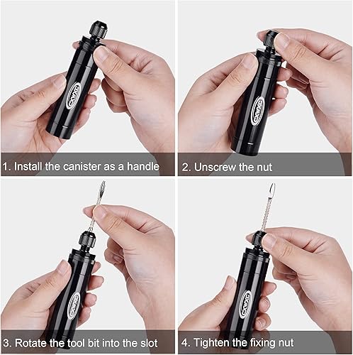 Miniatura 6 de CXWXC Inflador de CO2 con 4 cartuchos de CO2 de 0.56 oz y kit de reparación de neumáticos sin cámara - Compatible con válvula PrestaSchrader - Bomba