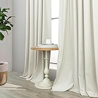 Vista 8 de Total Blackout Curtains 96 Inches Long for Bedroom 2 Panel Cute Black Out Curtains for Living Room Light Blocking Thermal Noise Reduction Linen
