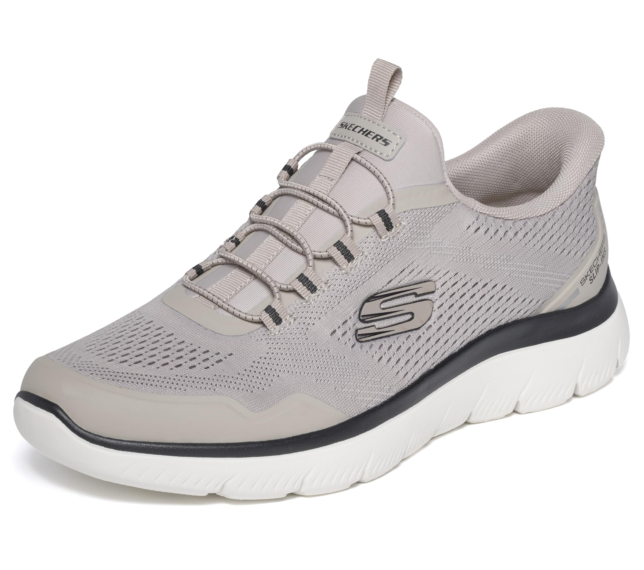 Skechers Homme Summits Top Rate Slip-​In ENTRAINEUSE, Taupe Mesh/​Black Tpu, 46 EU