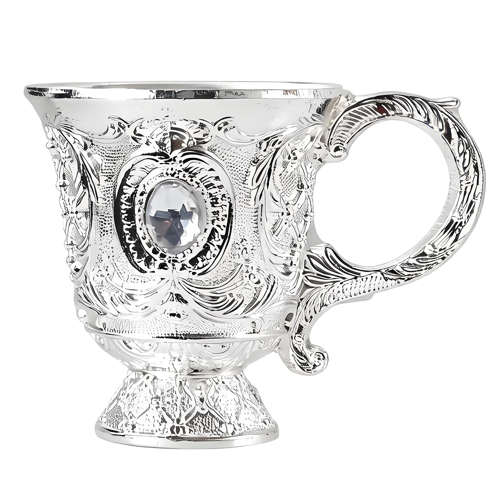Whoasyst Chalices Goblet Metal Shot Glasses Engraving Wine Cup with Handle Medieval Drinkware for Party Wedding Decors Gift Drinking Goblet