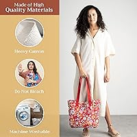 Vista 49 de Maison d' Hermine Bolsa de lona para mujer, bolsa de lona de algodón reutilizable para el hombro, bolsas de comestibles a granel con asa para 01