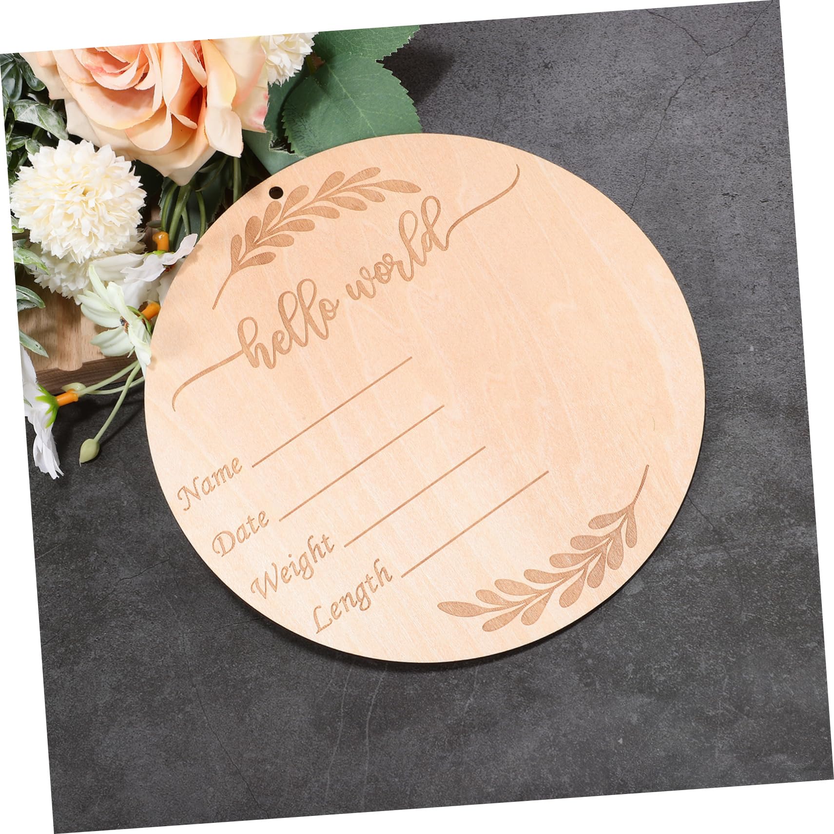 BESPORTBLE Baby Announcement Sign Set of 12 Wooden Monthly Milestone Cards for Newborn