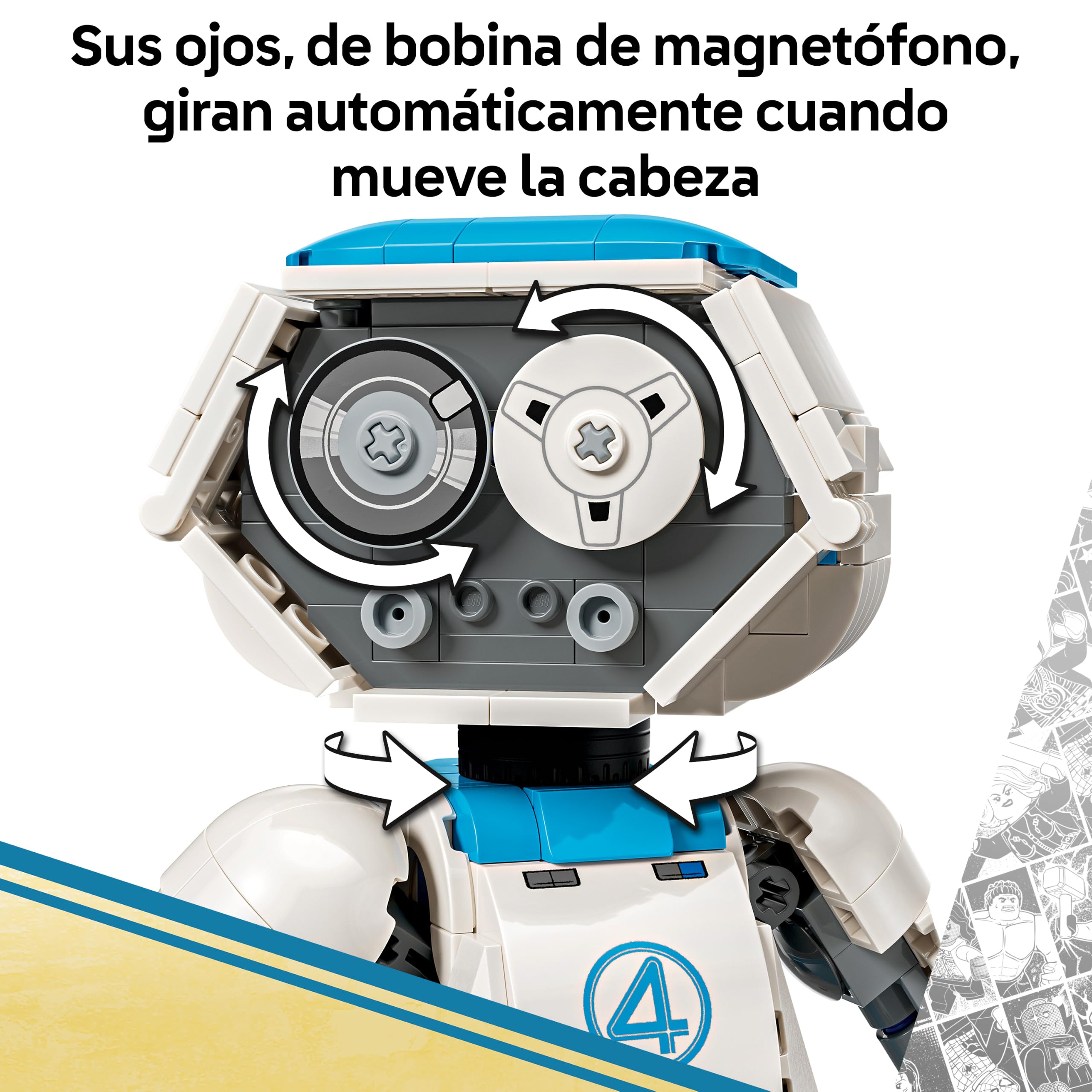 LEGO | Marvel Los 4 Fantásticos: H.E.R.B.I.E. – Figura de Robot de Juguete con Accesorios – Decoración de la Estantería – Regalo de Cumpleaños para Niños de 10+ Años y Fans de los Superhéroes –76339