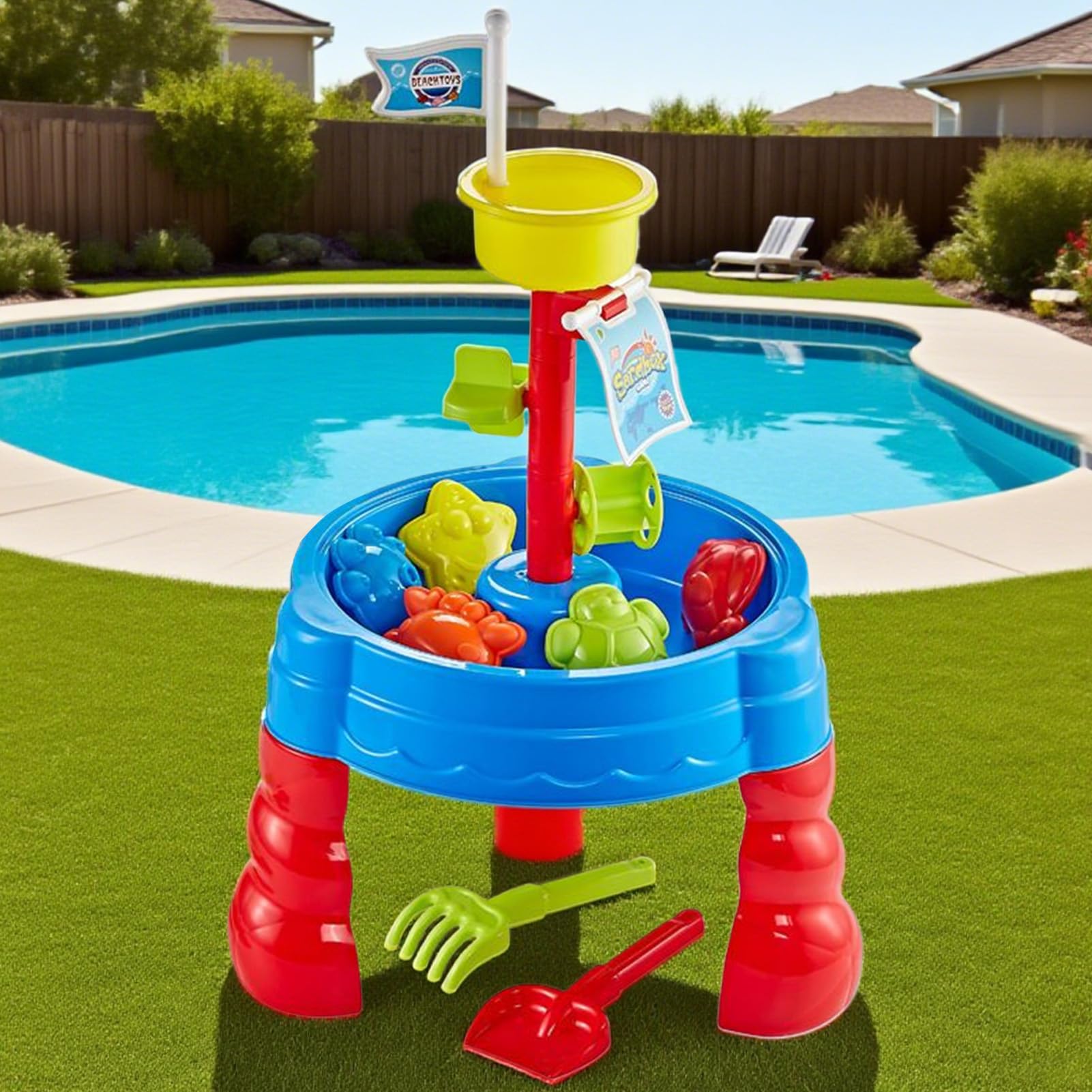 Generico Tavolo Sabbia Esterno Tavolo attività Sensoriale | Centro Attività Giocattolo Esterno per Bambini Giardino Cortile Area Giochi