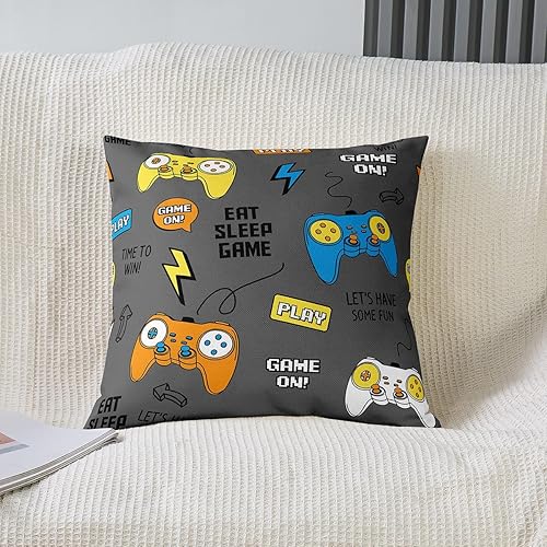 Miniatura 2 de Funda de almohada de dibujos animados para niños de 16 x 16 pulgadas, funda de almohada para cama de juegos, funda de cojín para jugadores, relleno
