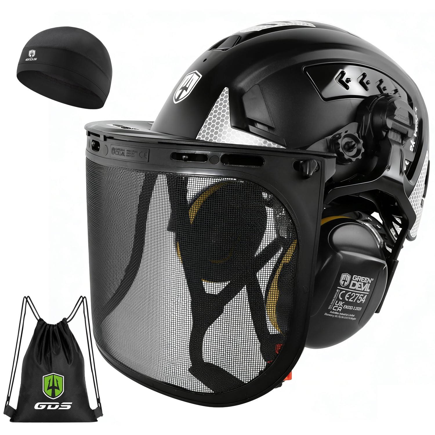 GREEN DEVIL VOLTEK Forest AIR - Casco de protección para trabajos forestales (ABS, certificación EN12492, aprobado EN397, absorción de impactos y resistencia a la penetración)