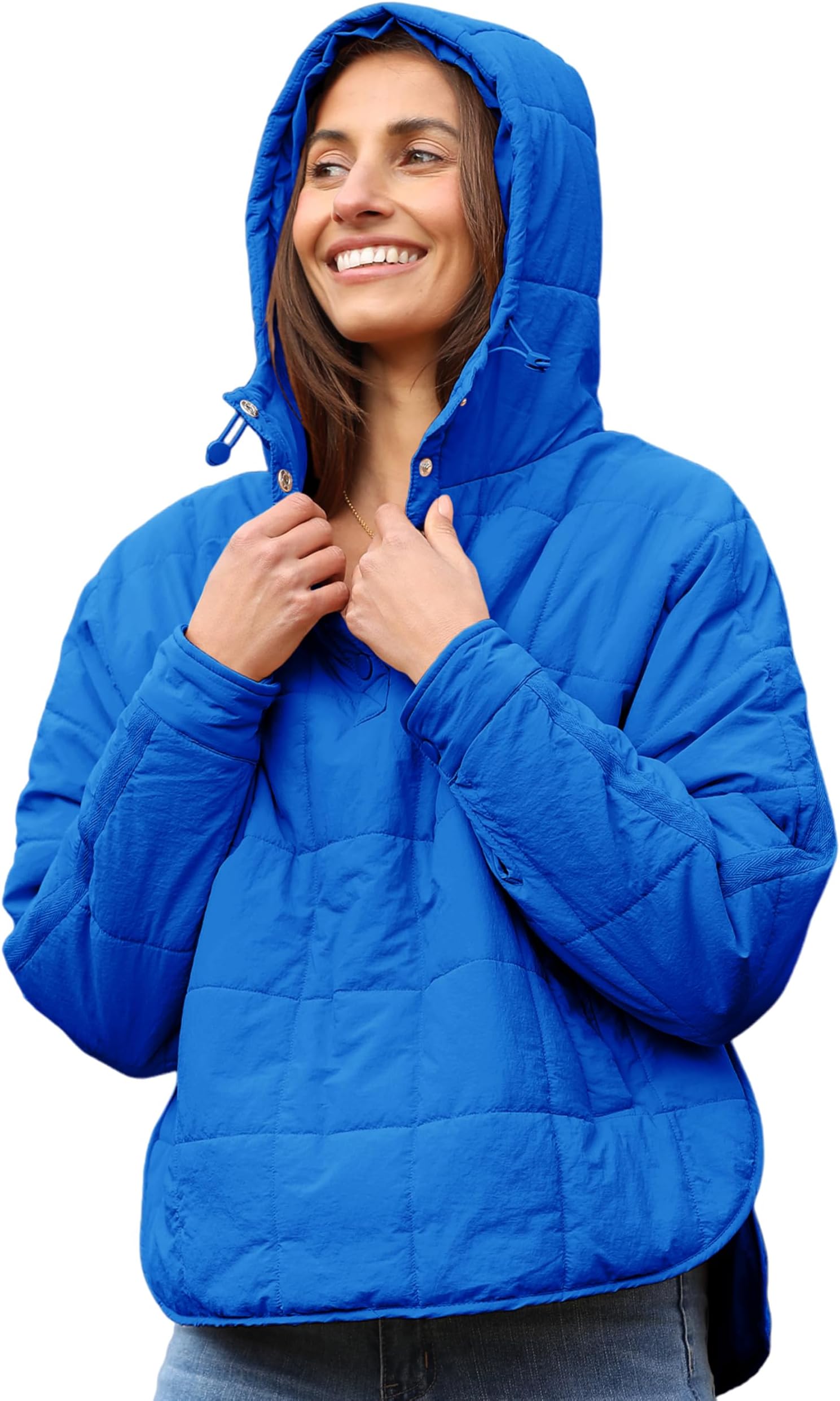 Women's Oversized Hooded Puffer Jacket Quilted Jackets for Women Lightweight Winter Warm Padded Hoodies Coat