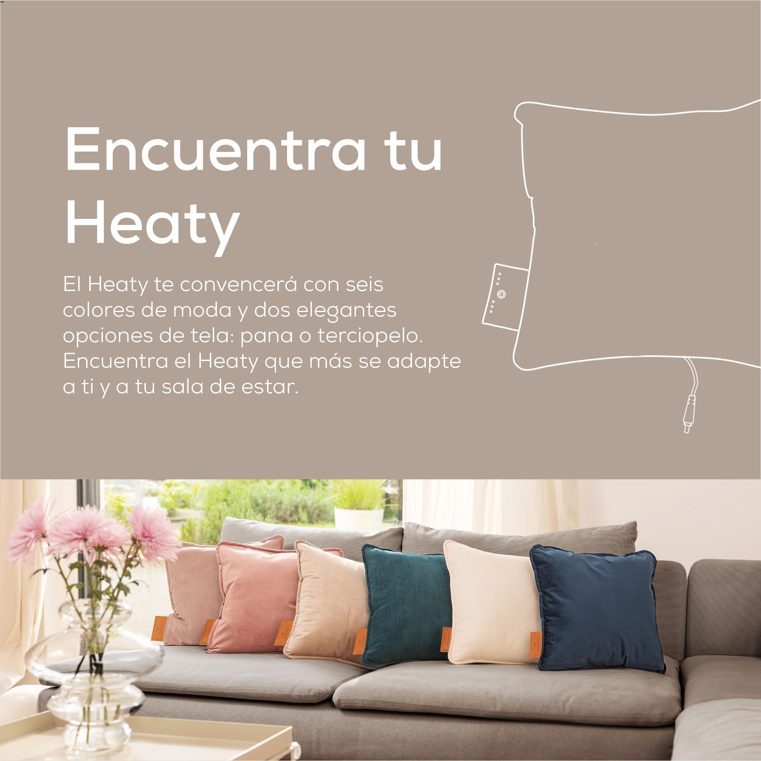 Beurer Heaty Almohadilla eléctrica, almohadilla eléctrica inalámbrica, con mecanismo de desconexión automática y 3 niveles de temperatura, con rápido calentamiento, blanco