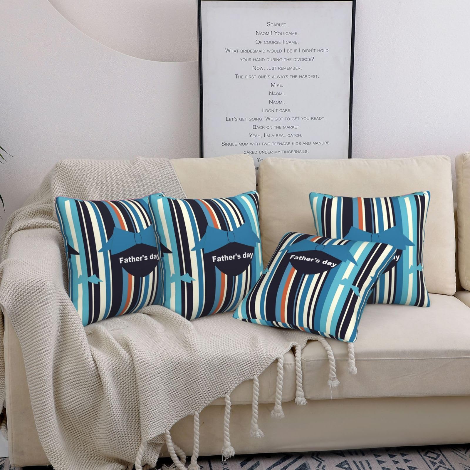 Housse de coussin moderne : le cadeau idéal de 50x50 cm pour la Fête des Pères