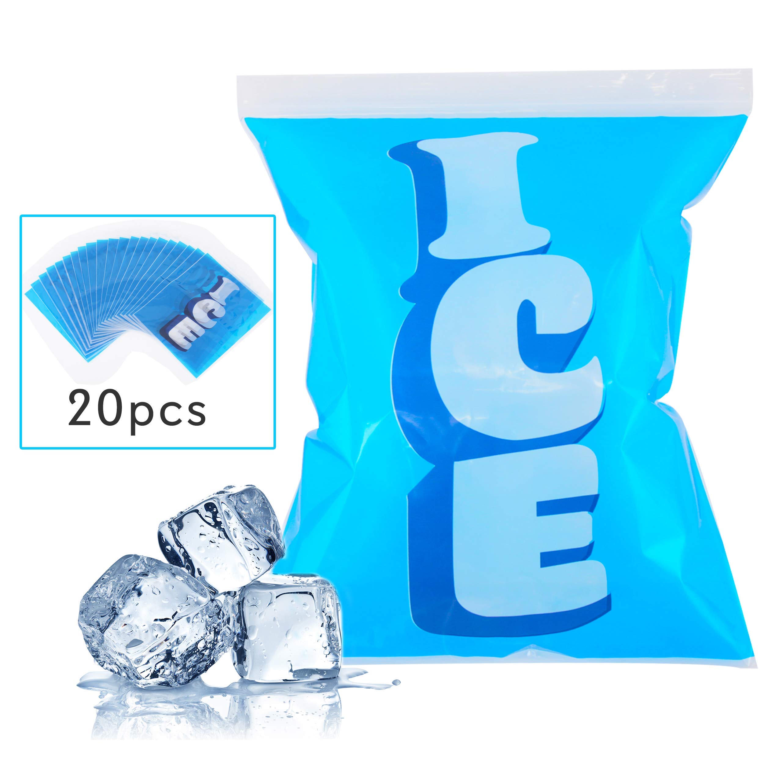 Sacs à glace réutilisables NutriChef anti-fuite pour conserver 4,1 kg sans rupture