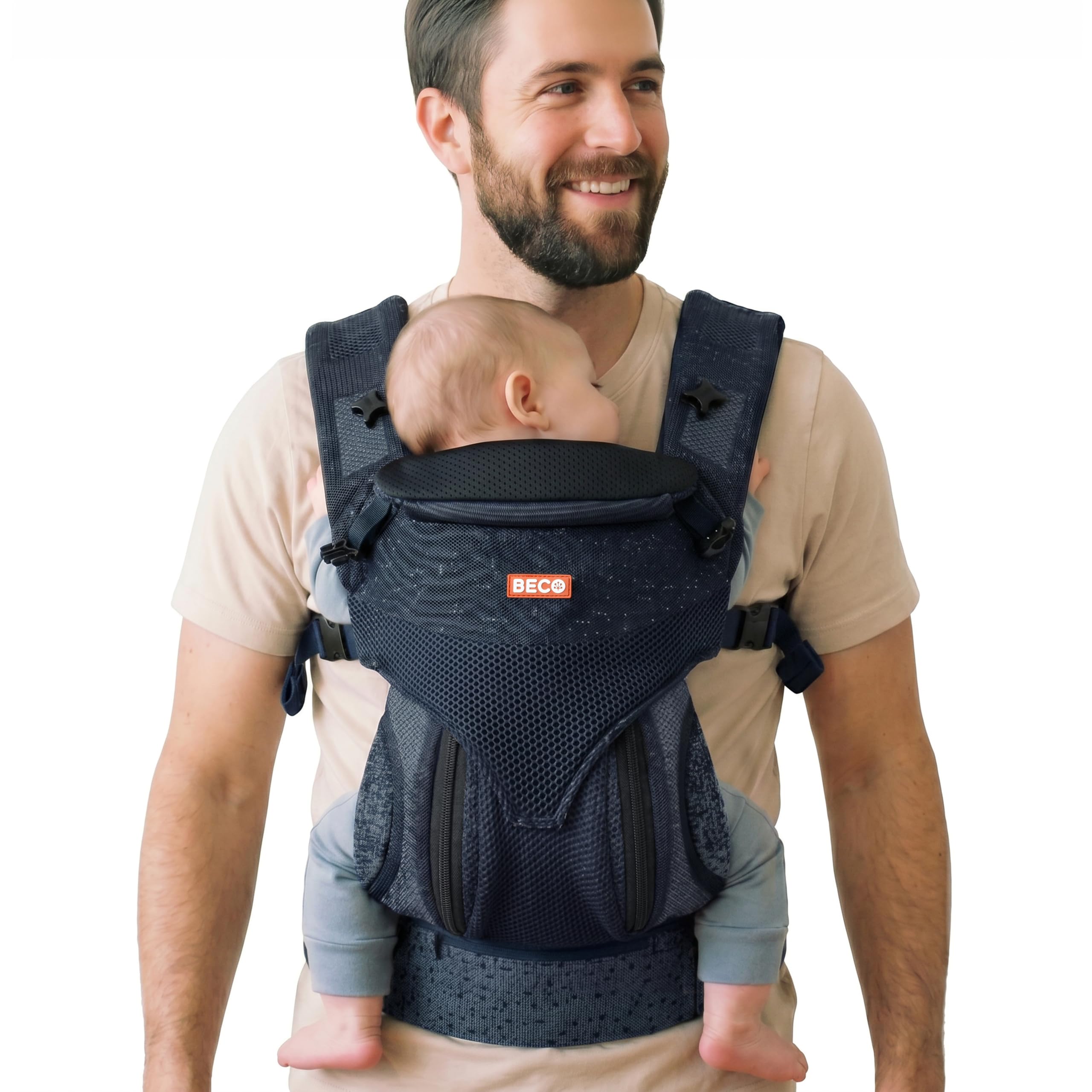 Beco Ventura Portabebés Ergonómico de 0 a 36 Meses, Marina (3,2-20 kg)