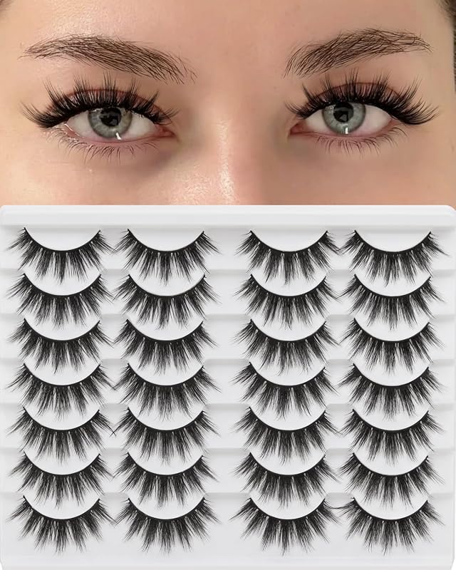 Cílios postiços Losha Lashes 6D em fibra sintética com faixa de algodão – modelo 815