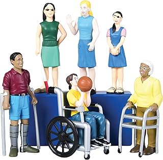Creative Minds Marvel Education Diverse Abilities Toy Figure Set for Kids Ages 3+, Set of 6 Inclusive Toy Figurines with Wheelchairs, Canes, and More, Multicolor