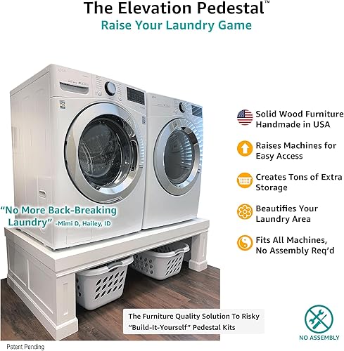 Miniatura 2 de The Elevation Pedestal |Furniture Quality Washer Dryer Pedestals| Handmade in USA| Zero Assembly| Fits All Machines, Samsung,LG,GE etc| Heavy-Duty