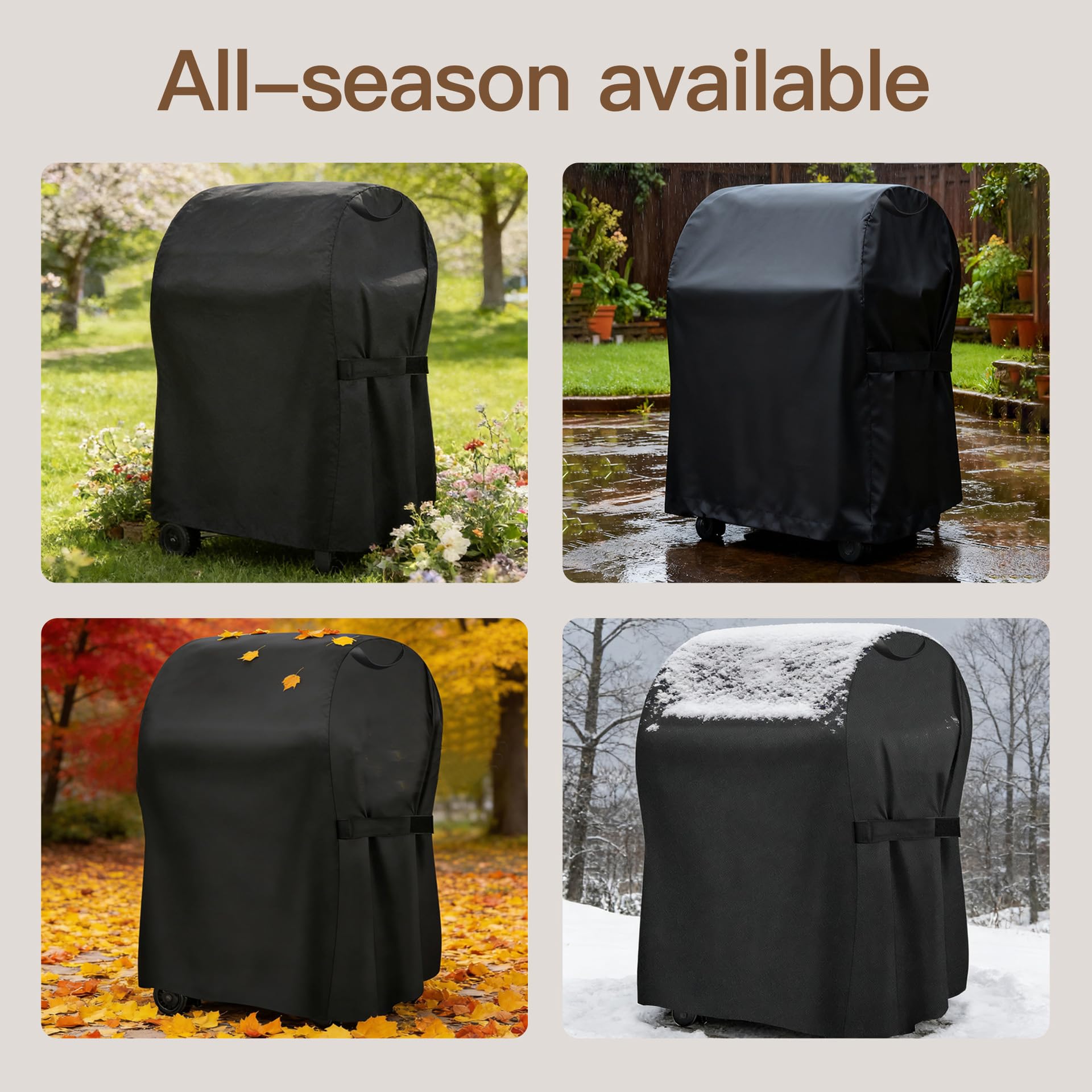 Funda para Parrilla de Barbacoa para Broil King Crown 490 Shadow 2026+ | Duradero, impermeable, resistente a desgarros, resistente a los rayos UV, ajuste seguro, con cordón ajustable