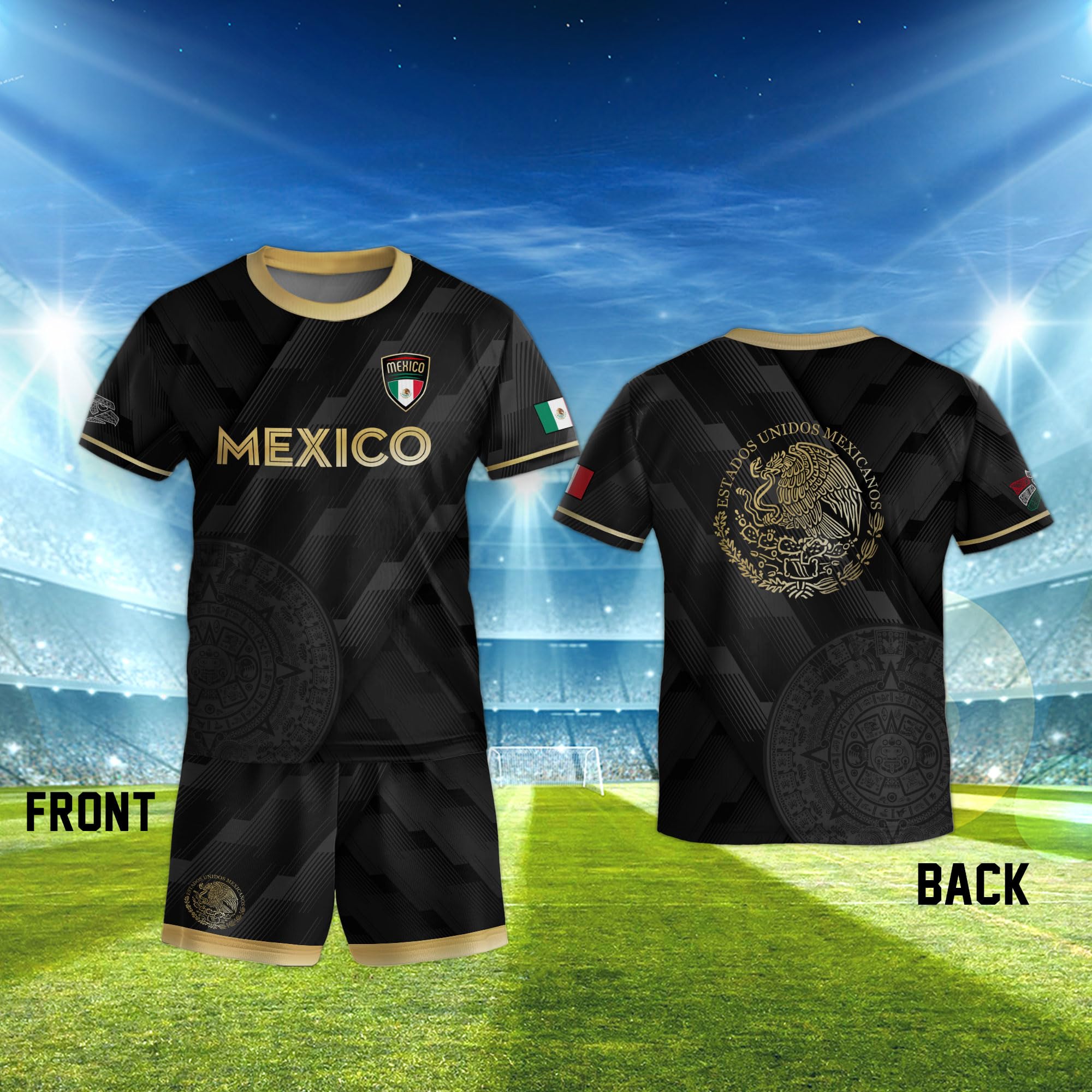 Mexico Soccer Jersey Kid, Mexican Soccer Jerseys Boys Girls Youth, Youth Mexican Soccer Jersey, Mexico Kids Uniform 1 (M)