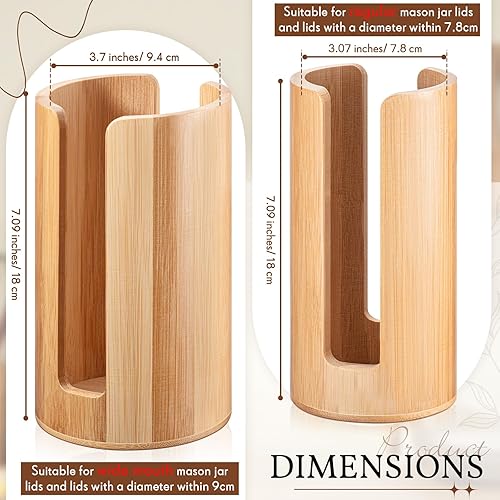 Miniatura 2 de Suclain 2 organizadores de tapas de tarro Mason (uno para boca ancha y uno para boca normal), tapa vertical para frascos de masón, accesorios para