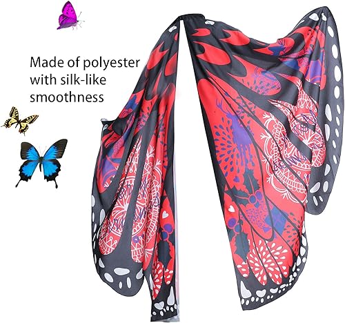 Miniatura 5 de AWAYTR Chal de alas de mariposa para mujer, capa de hada para mujer, accesorio de disfraz de Halloween