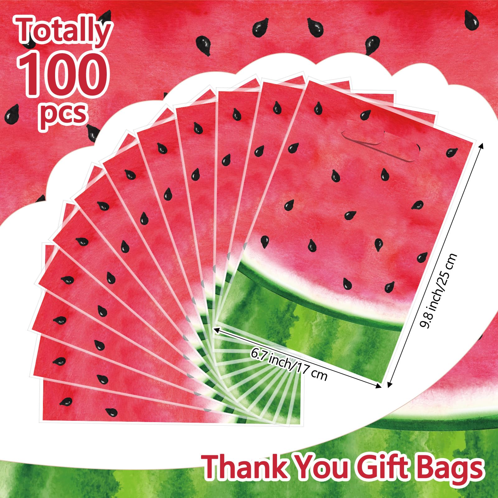 Kingdder 24 Pcs Strawberry Party Favor Bags Non Woven Goodie Treat Bags Decorations