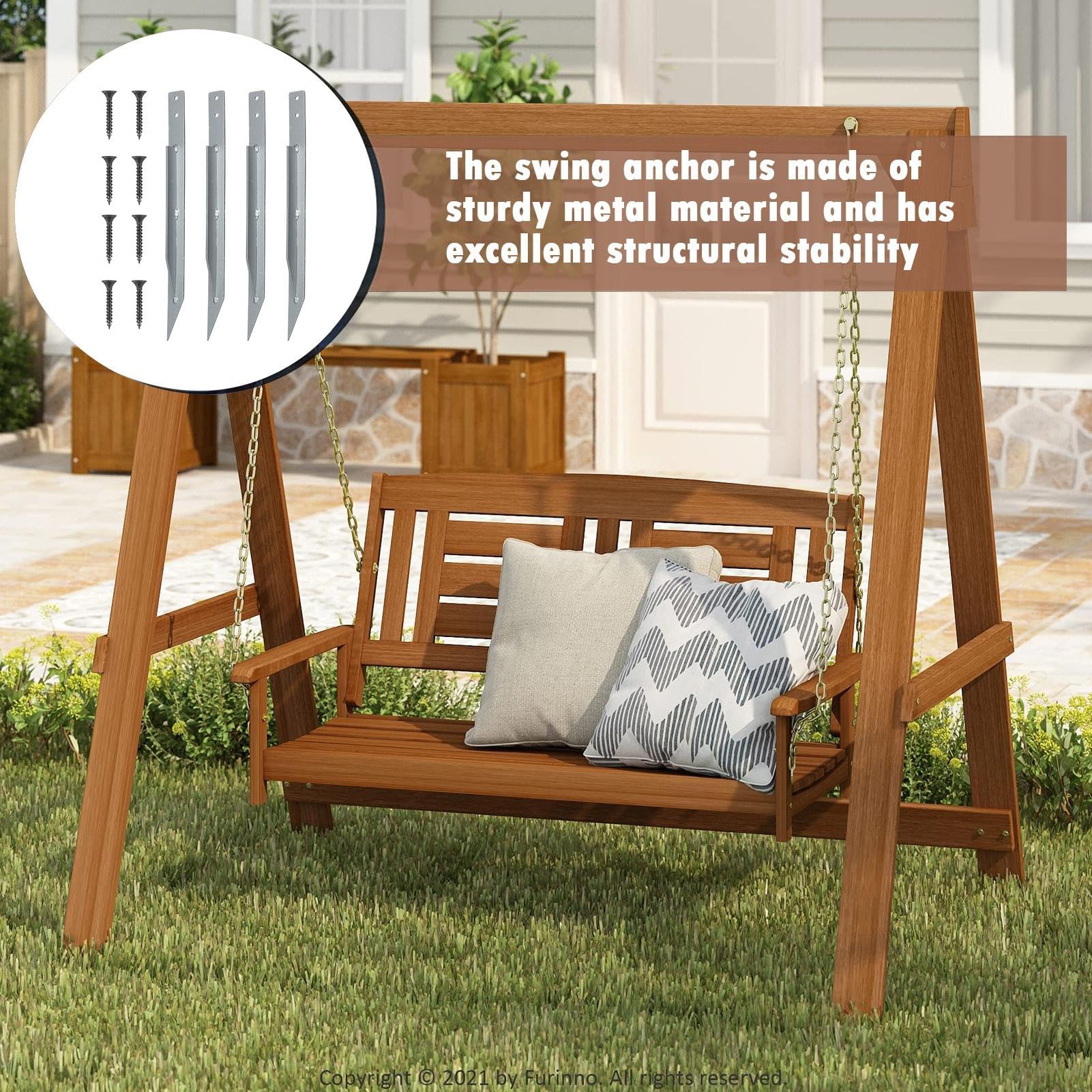 Ancoraggi a terra per altalena, ancoraggi in metallo con viti, palo per trampolino ad alto vento, accessori hardware multiuso per esterni e giardino