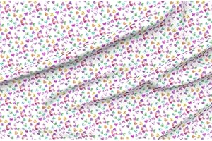 Spoonflower Candy Heart Printed on Organic Cotton Sateen Fabric