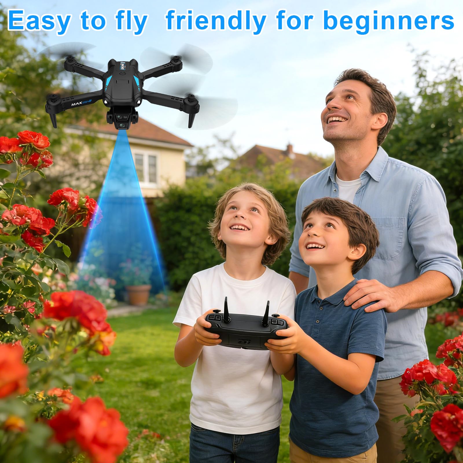 OBEST Mini Drone Caméra 4k, Drone Pliable Pour Enfants, Maintien En Hauteur Mode Sans Tete Transmission Video Fpv Wifi Retour A La Maison A Une Touche Adapte Aux Enfants Et Aux Debutants Fiche Tec