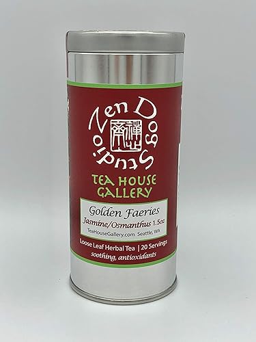 Zen Dog Teas GOLDEN FAERIES Mezcla de flores de jazmín blanco y flores de Osmanthus orgánico