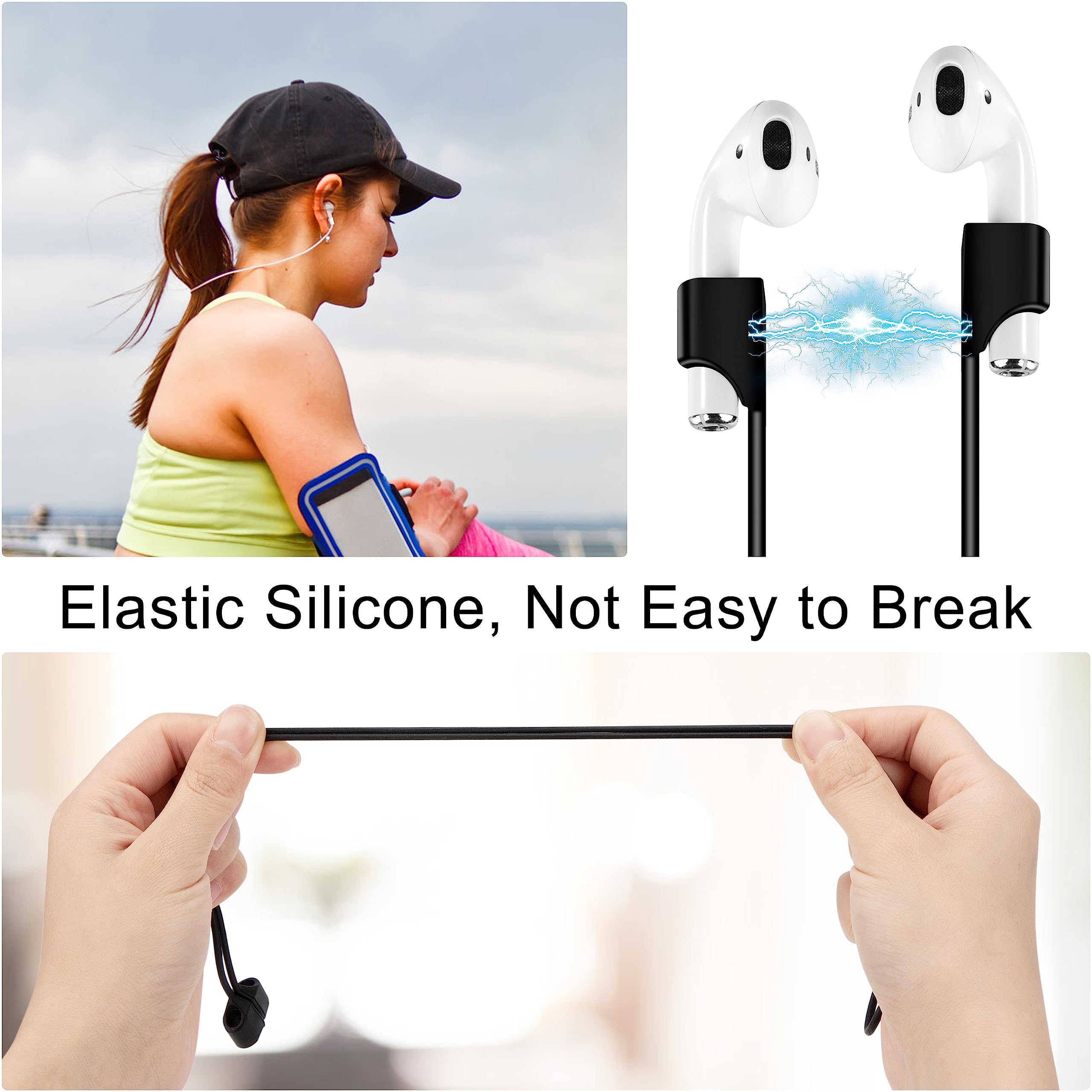 6 Pezzi Cinghie Magnetiche Anti-Perdita, Anti Smarrimento per Auricolari, Sport Cordino 70cm per Air-Pods e Senza Fili Wireless (6 Colori