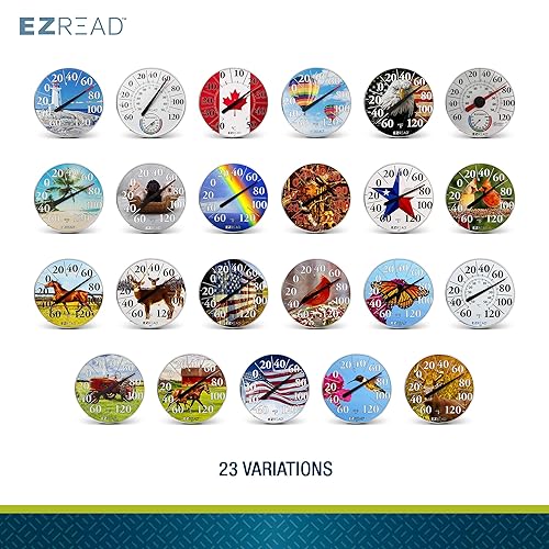 Miniatura 9 de EZREAD - Termómetro de esfera colgante 840-1214 para uso en interiores y exteriores, gran diámetro de 12.5 pulgadas, números fáciles de leer, playa