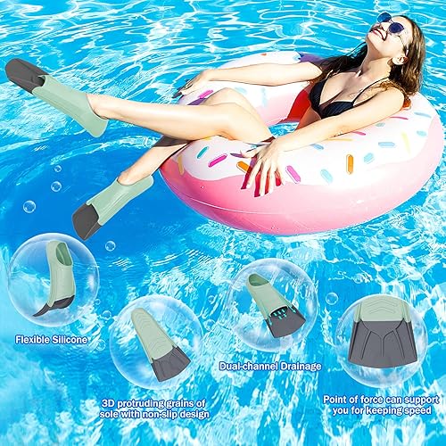 Miniatura 4 de Gintenco. - Aletas para esnórquel, aletas de entrenamiento de natación para esnórquel, natación, buceo, aletas flotantes, cómodas aletas de