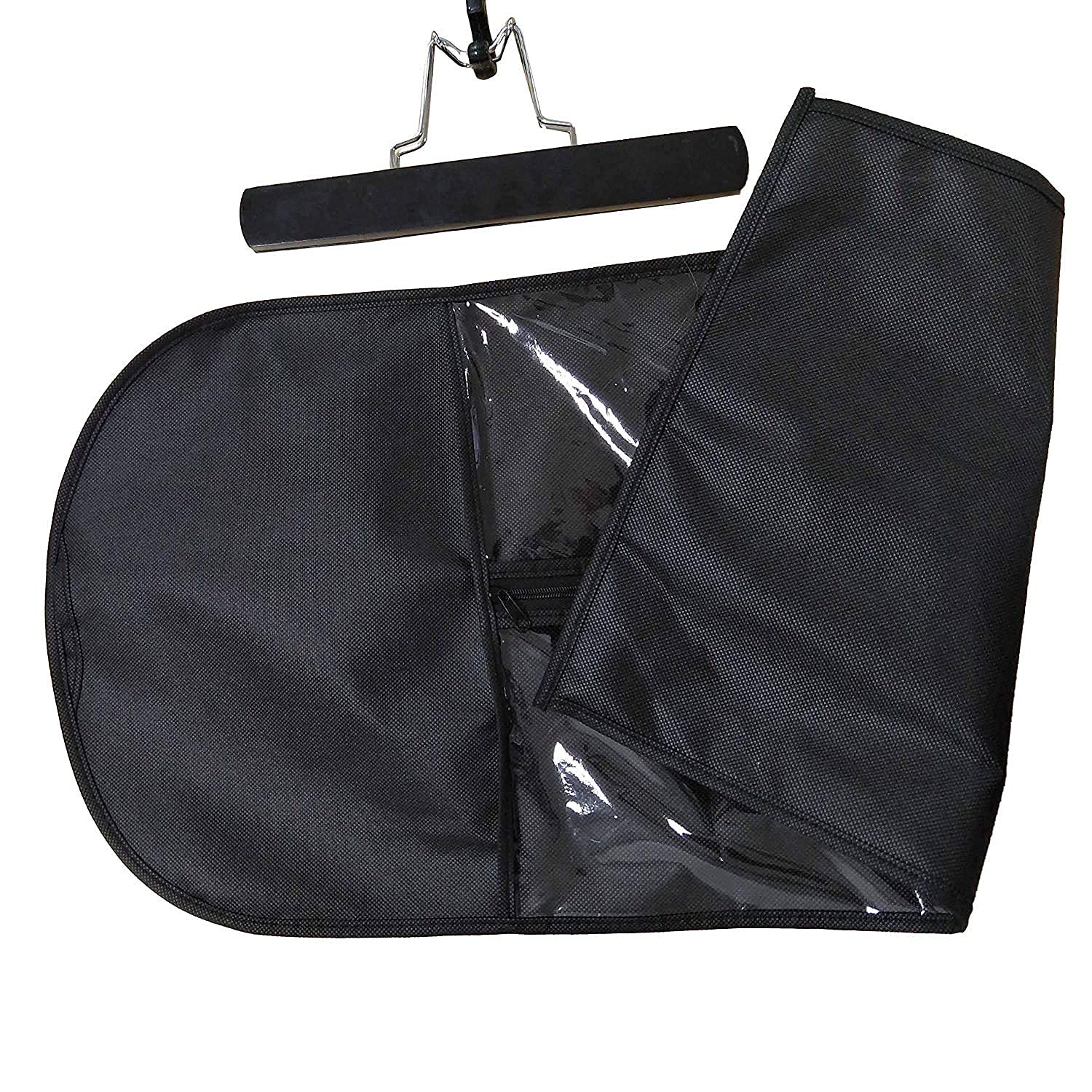 10pcs Staubdicht Perücken Aufbewahrungsbeutel Haarverlängerungen Tasche mit Aufhänger Haken Set (Schwarz)