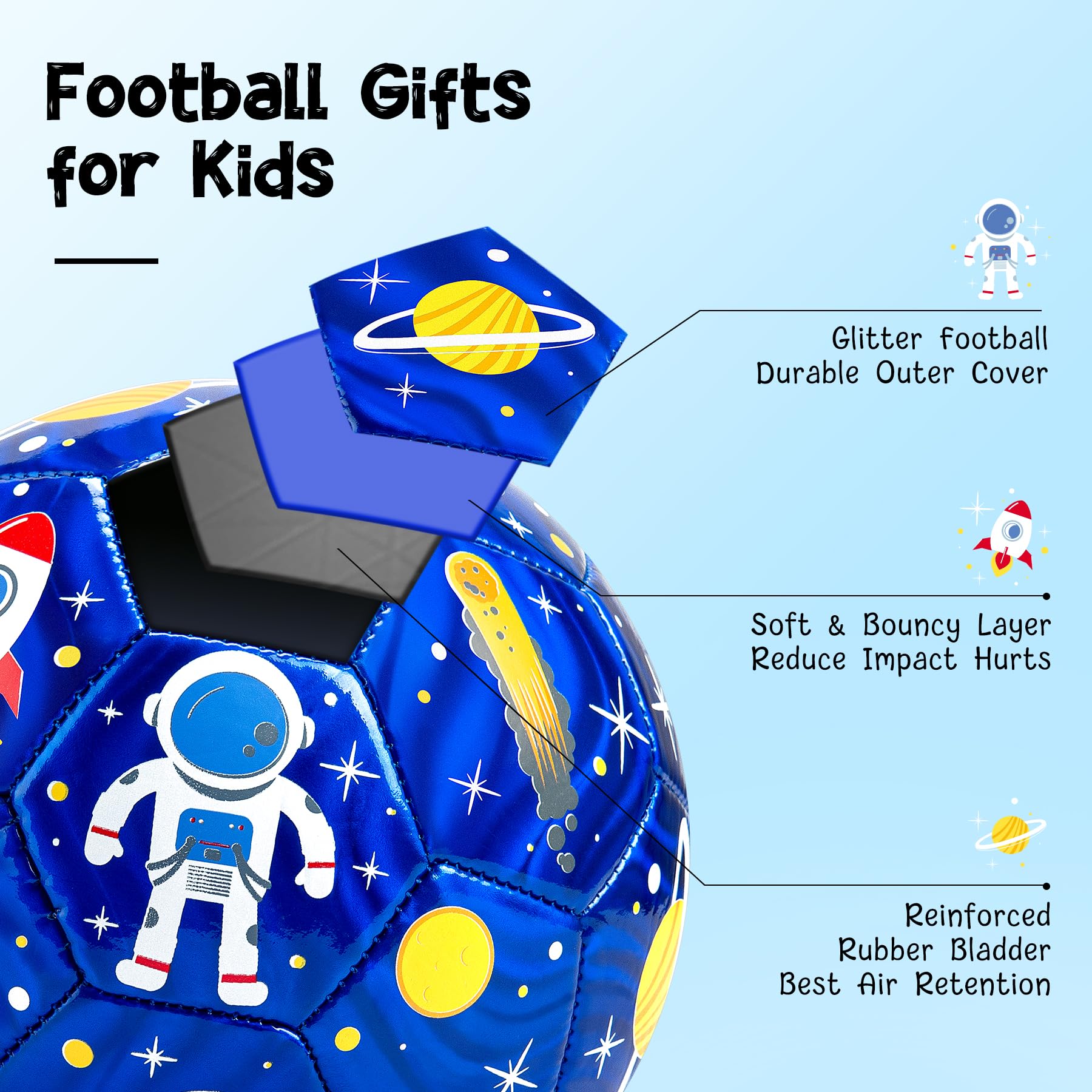 INPODAK Toddler Football, Footballs Size 3, Kids Ball, Football Gift for Boys 1 2 3 4 5 Years Old - Image 4