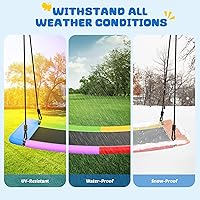 Vista 7 de Trekassy Columpio de árbol de plataforma Skycurve de 700 libras y 60 pulgadas para niños y adultos, resistente al desgaste con 2 correas para colgar