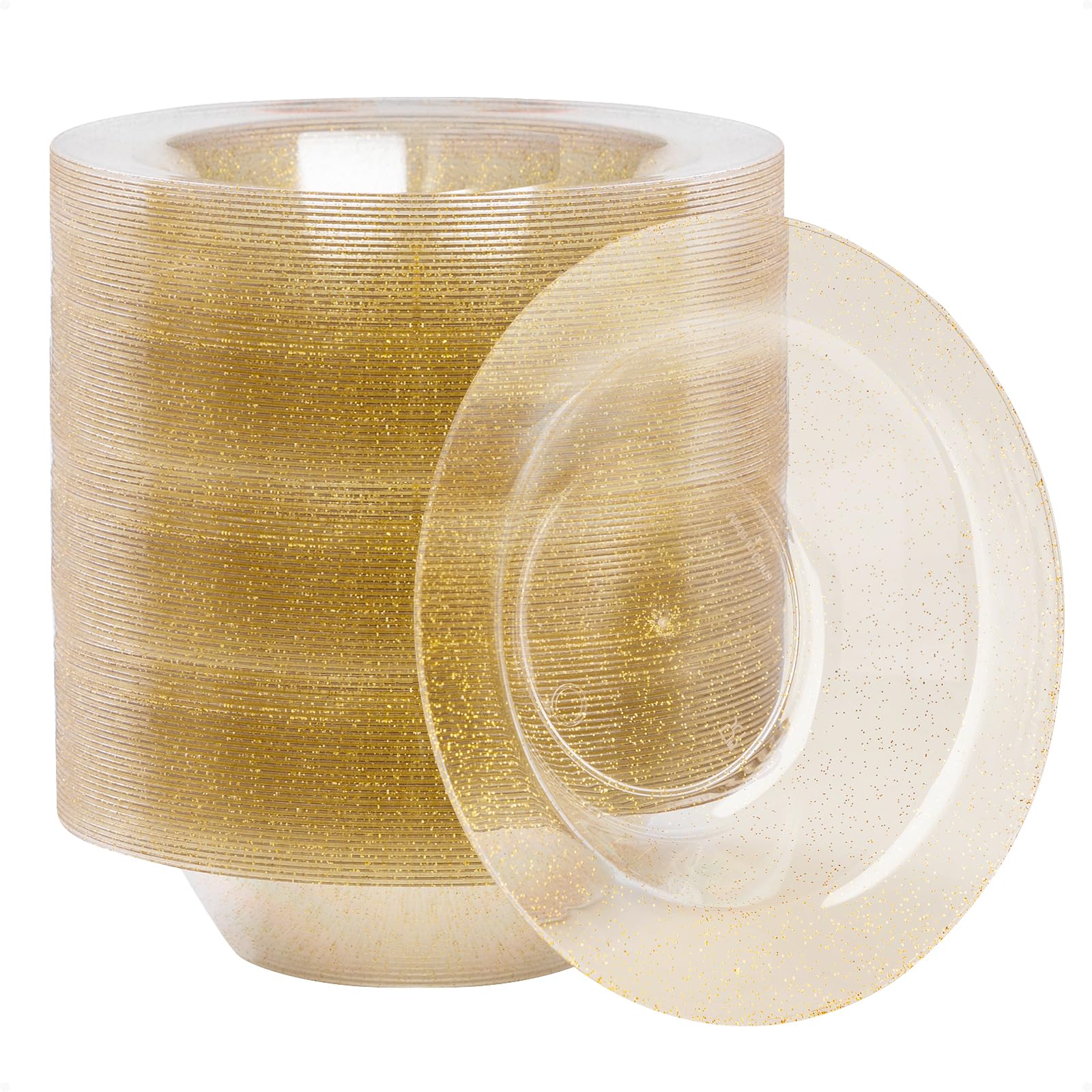 Goodluck Gold Rim Plastic Bowls - 25 Pack -22 Goodluck Gold Rim Plastic Bowls - 25 Pack -22