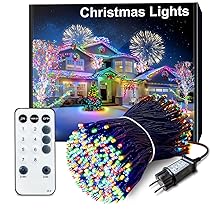 ARKOCHIC 30M Luci Albero di Natale, 300 LED Luci Natalizie da Esterno ed Interno, 8 Modalità con e Telecomando Lampade di Natale per Giardino, Balcone, Casa, Festa (Multicolore)