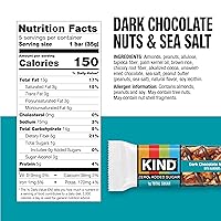 Vista 2 de KIND ZERO Barras sin azúcar agregado, chocolate negro, nueces y sal marina, aperitivos aptos para dieta cetogénica, sin gluten, 0.18 onzas