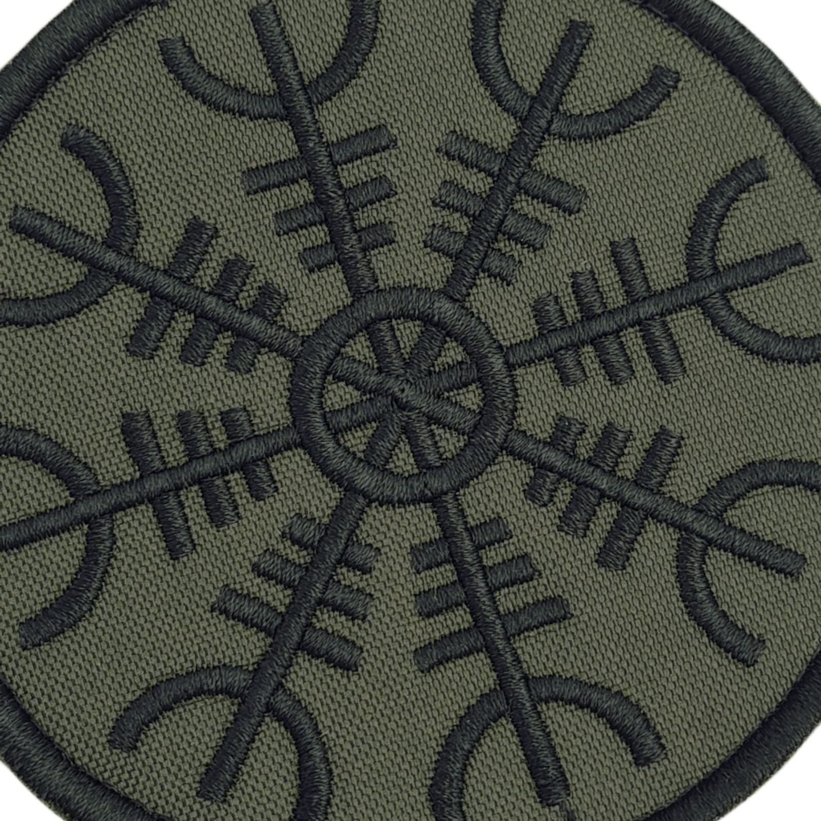 Aegishjalmr Viking Helm of Awe Terror Icelandic ACU Norse Rune Morale Touch Fastener Patch (OD Green)